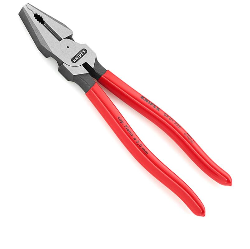 thumbnail image 2 of Knipex 0201225 High Leverage Combination Pliers, 9-Inch With Plastic Coated Handles 2 of 6