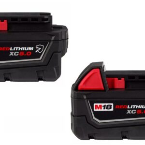 BRAND NEW GENUINE MILWAUKEE M18 5.0AH BATTERIES X 2 48-11-1850R (M18B5)