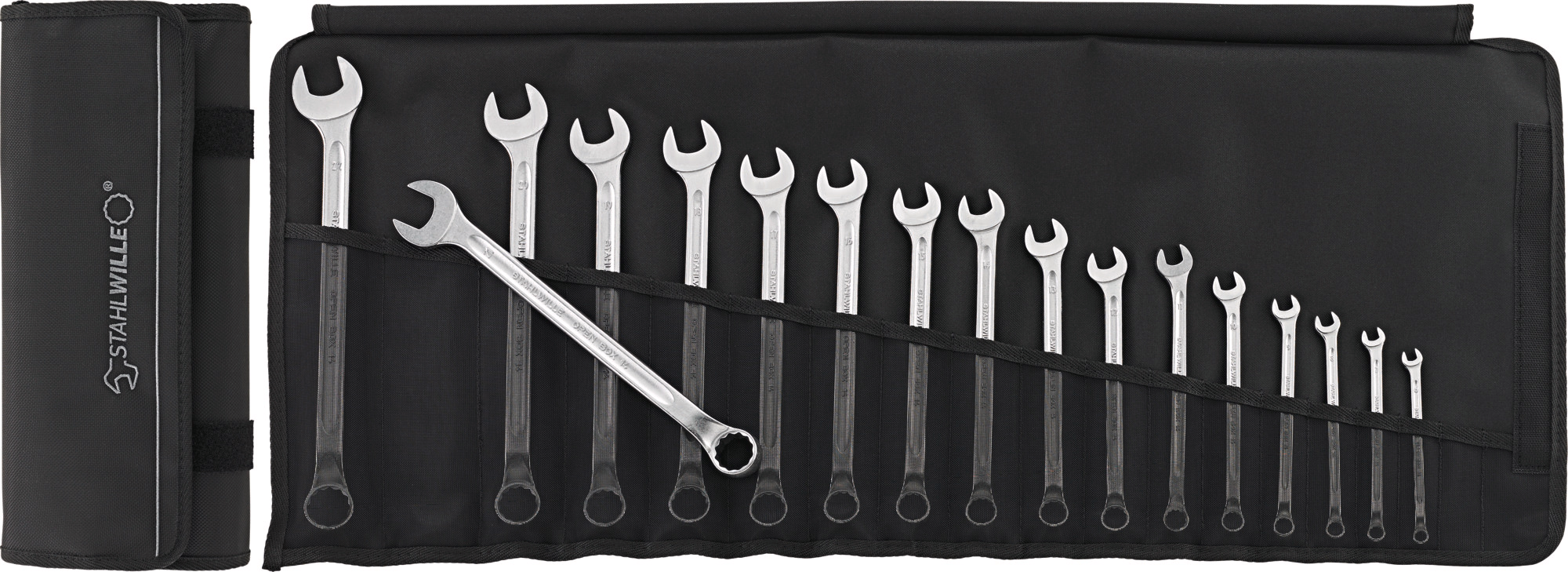 Stahlwille 17pc Long Ring Open Metric Spanner Set 6-22mm 96401005 14/17